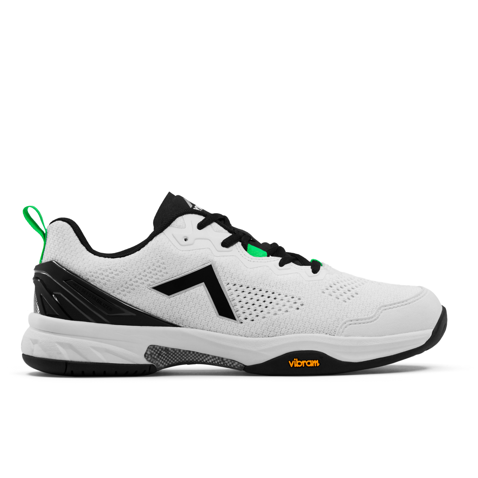 Tyrol Velocity V pickleball shoe in white with knit upper and Vibram outsole