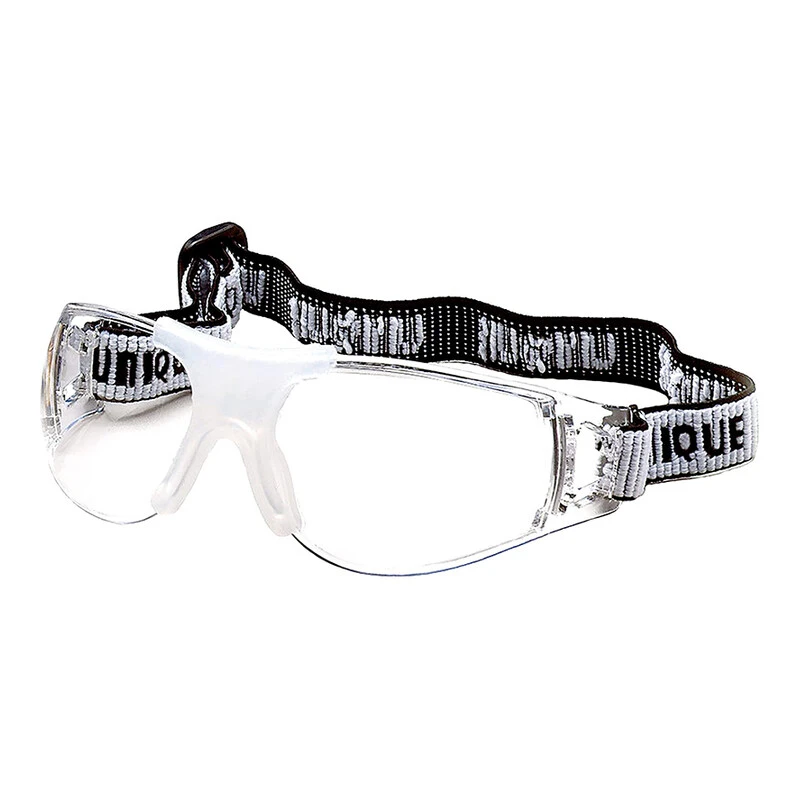 Unique Sports Super Specs eye protectors with wide wrapped polycarbonate lens and adjustable strap
