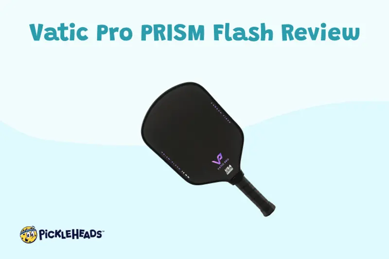 Vatic Pro Prism Flash pickleball paddle on a blue background
