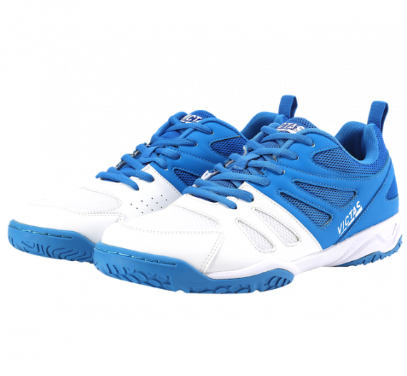 Victas V-Shoes 613 table tennis shoes in blue and white with large mesh inlets