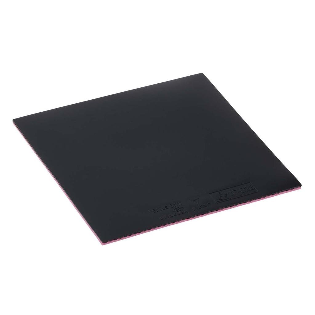 Victas Ventus Extra black table tennis rubber sheet showing its pink sponge edge
