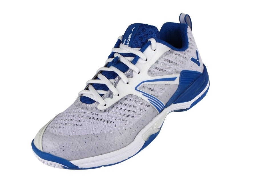 Victor A930 badminton shoe in white and blue