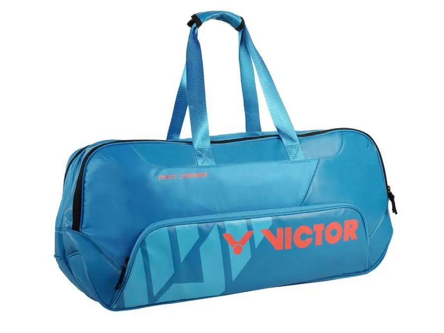 Victor BR8610 racquet bag in blue jewel, the 6-pack bag with independent racket compartment