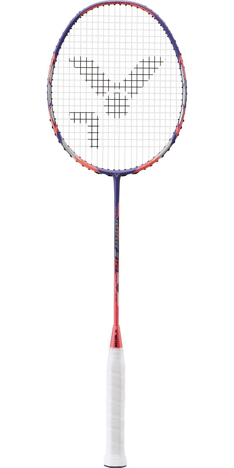 Victor JetSpeed S 12F badminton racket in light dahlia