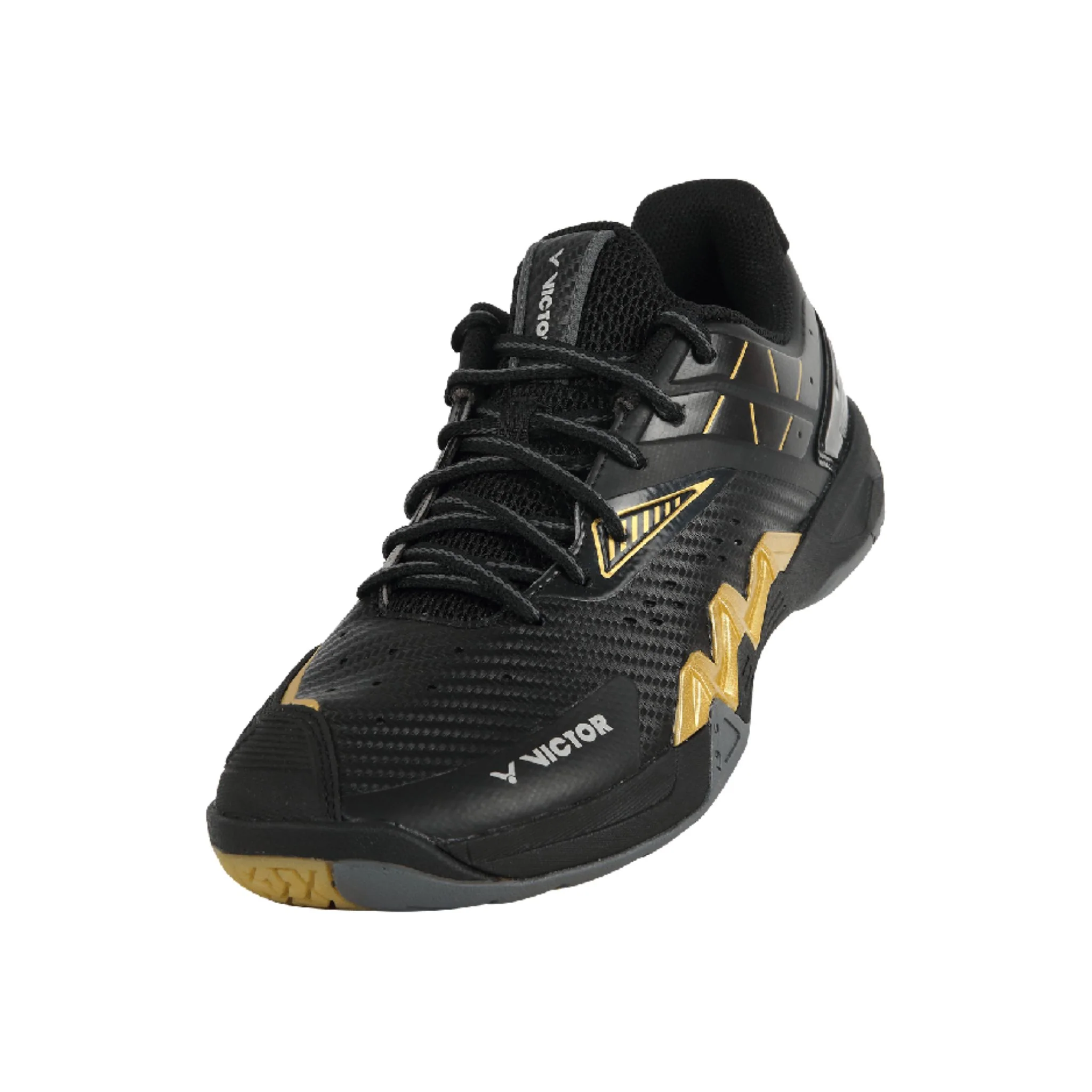Victor P8500 II badminton shoe in black with PU leather and mesh upper