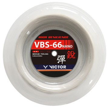 Victor VBS-66 Nano badminton string reel — 0.66 mm high resilience, medium feeling