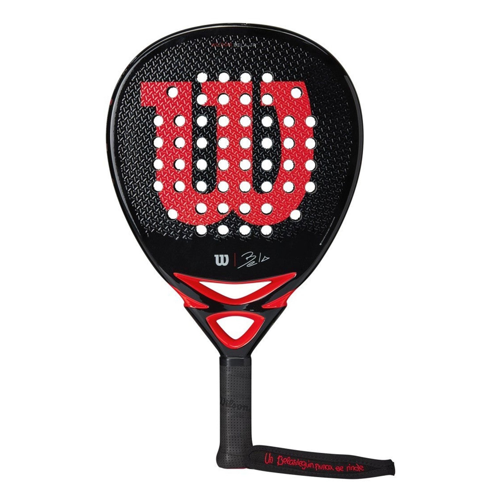 Wilson Bela Junior V2 padel racket in black and red