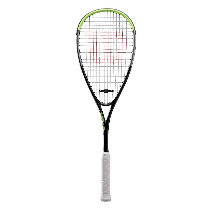 Wilson Blade Team squash racket in black and green — fused graphite aluminium starter racket