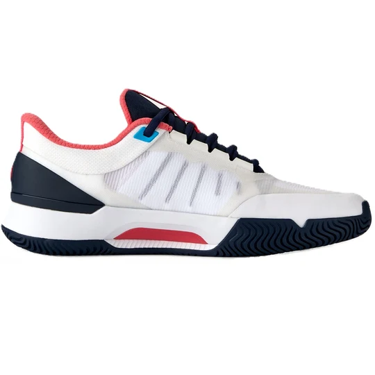 Wilson Intrigue Tour women's tennis shoe in white and navy, side view