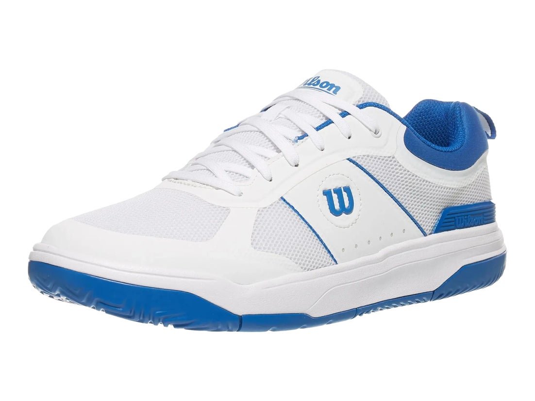 Wilson Pickle Pro pickleball shoe in white and blue with classic court styling