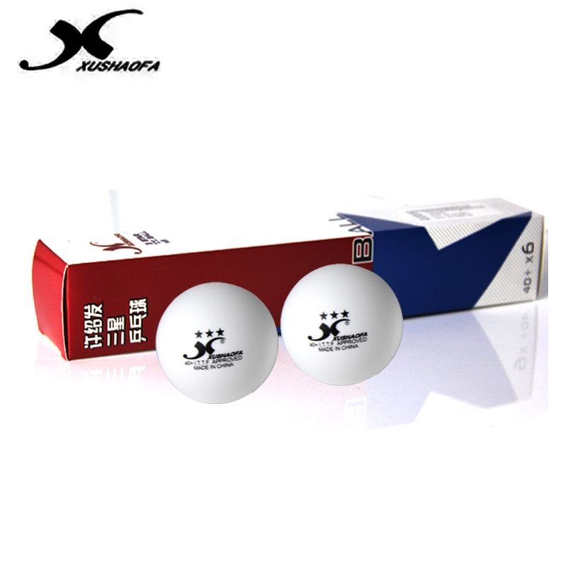 Xushaofa 40+ seamless 3-star table tennis balls — box of 6 of the one-piece ITTF-approved seamless ball