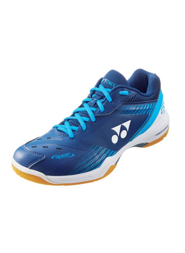 Yonex Power Cushion 65 Z3 badminton shoe in navy blue — flagship all-round court shoe