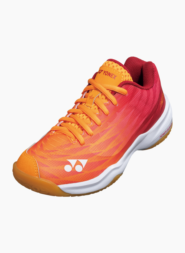 Yonex Power Cushion Aerus Junior badminton shoe in orange and red