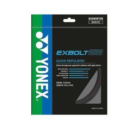 Yonex Exbolt 63 badminton string packet — 0.63 mm forged fibre repulsion string