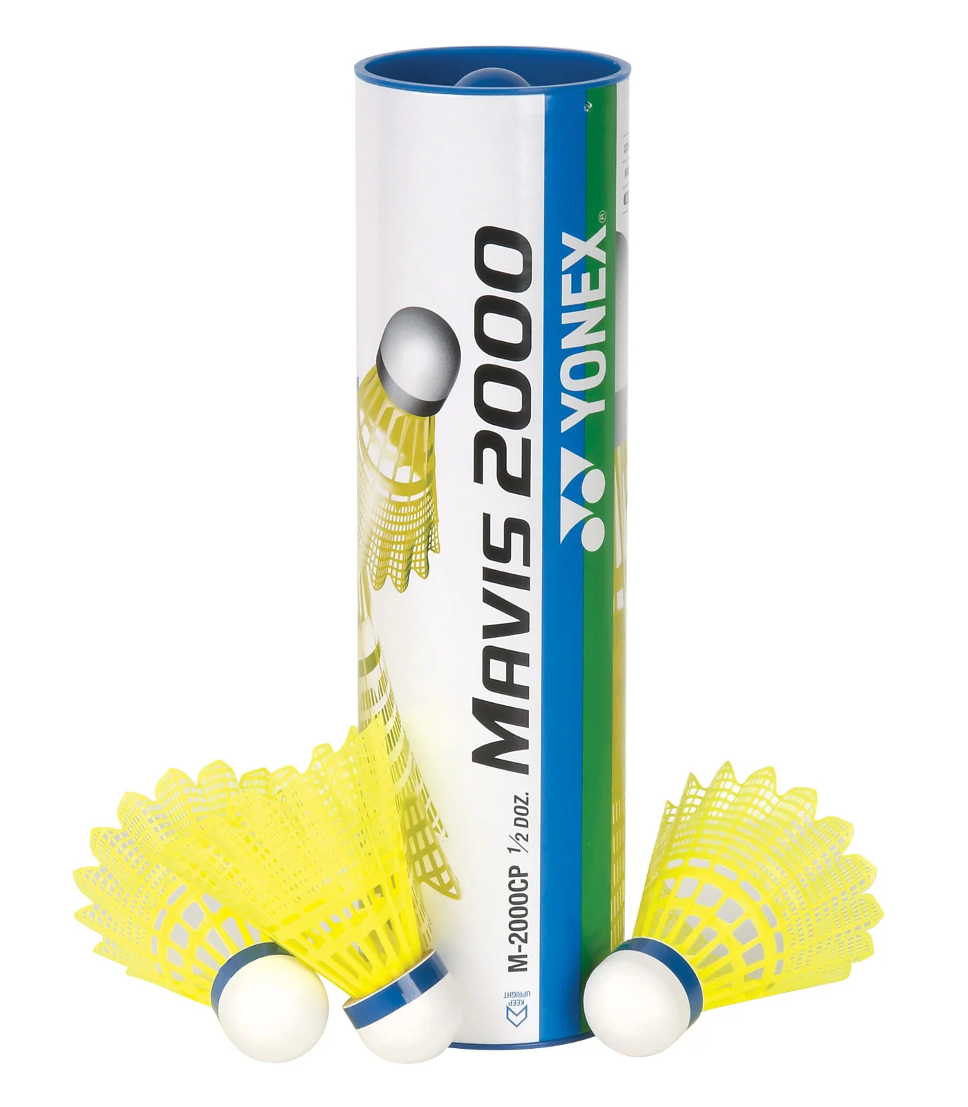 Yonex Mavis 2000 nylon shuttlecocks with Wing Rib skirt design
