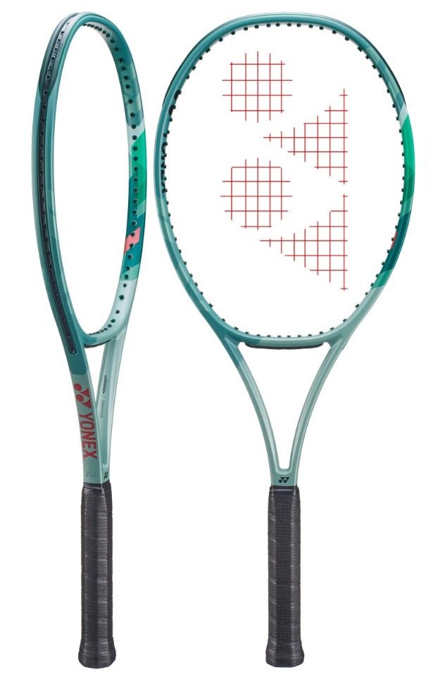 Yonex Percept 97 tennis racket with mint green Percept cosmetics
