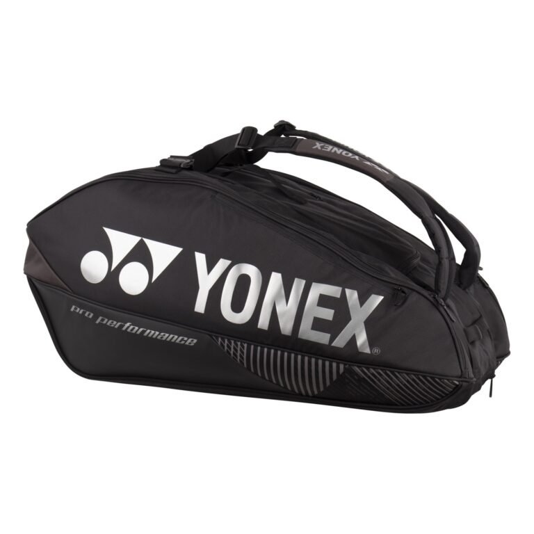 Yonex Pro Racket Bag 92429EX in black, the 9-racket tournament bag with shoe compartment
