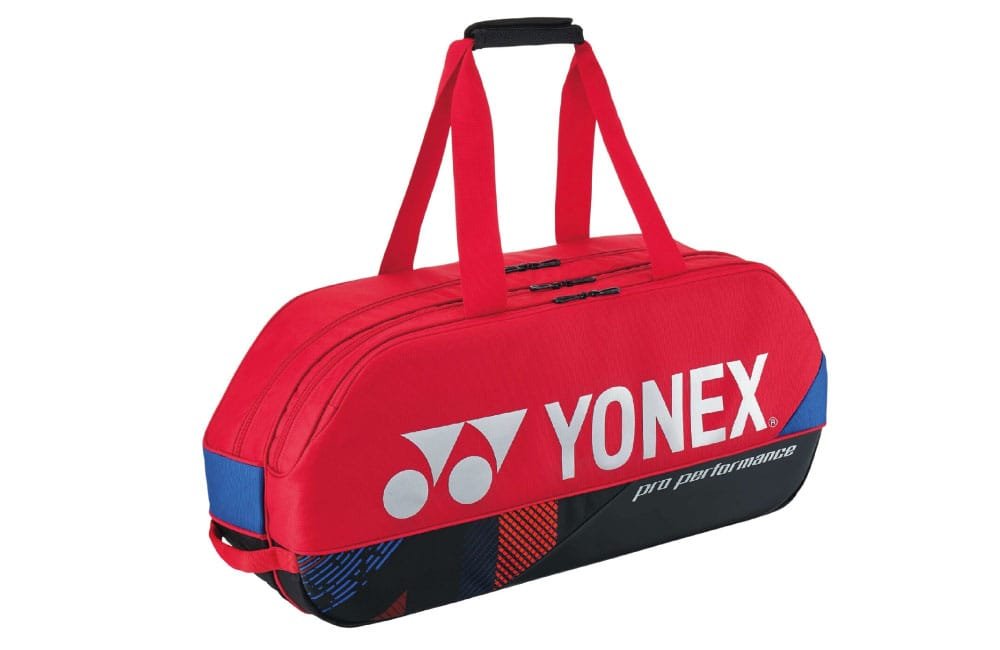 Yonex Pro Tournament Bag 92431WEX in scarlet red with two main compartments