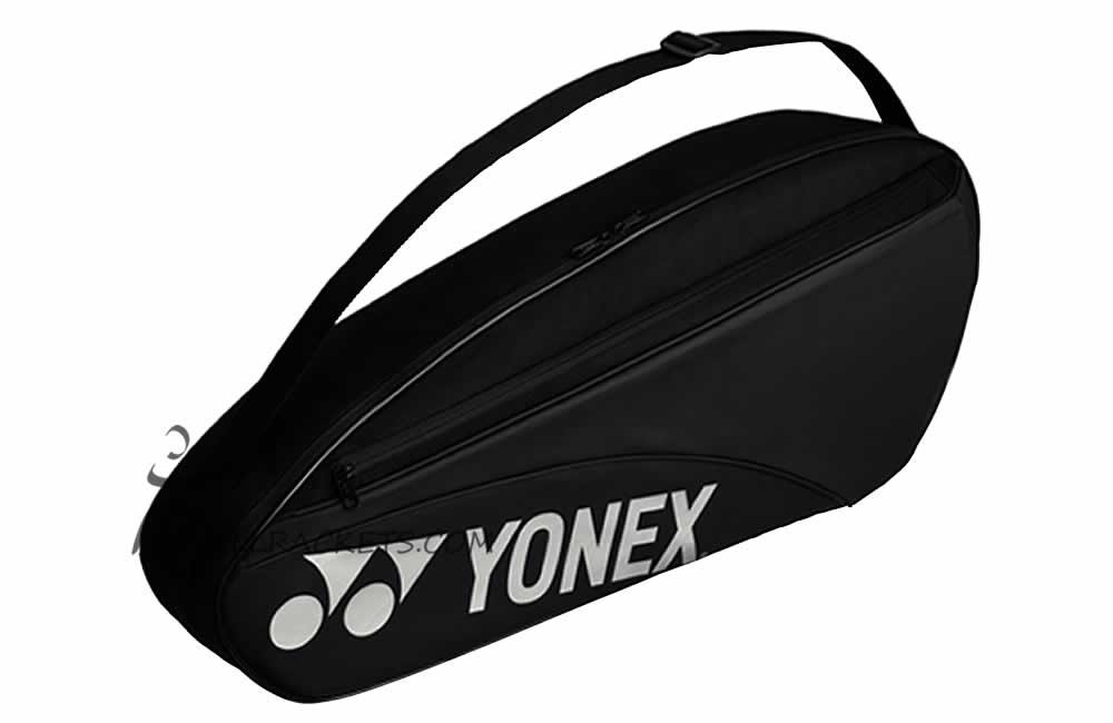 Yonex Team Racquet Bag BA42323EX in black, the slim 3-racket bag with shoulder strap